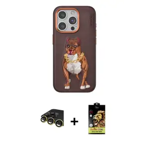 ieg™ iPhone 14 Pro Max Kılıf Nova Form Koleksiyonu - Siyah Buffer Cam Ekran Koruyucu + Raze Metal Kamera Lens - GD