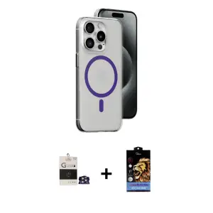 ieg™ iPhone 14 Pro Max Kılıf Odak Form Özel Seri - Siyah Buffer Hayalet Cam Ekran Koruyucu + Bilvis Titan Kamera Lens - GS