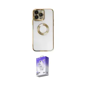 ieg™ iPhone 14 Pro Max Kılıf Pusula Form - Siyah Bilvis 5in1 3D Magic Cam Ekran Koruyucu