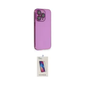 ieg™ iPhone 14 Pro Max Kılıf Siluet Minimal Özel Seri - Siyah Joko 5D Cam