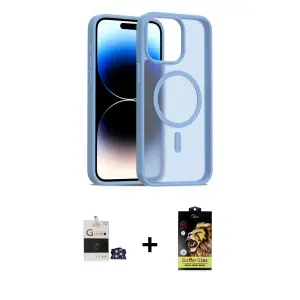 ieg™ iPhone 14 Pro Max Kılıf Siluet Minimal Prime - Siyah Buffer Cam Ekran Koruyucu + Bilvis Titan Kamera Lens - GS