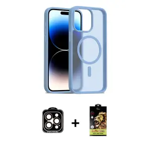 ieg™ iPhone 14 Pro Max Kılıf Siluet Minimal Prime - Siyah Buffer Cam Ekran Koruyucu + PVD Metal Kamera Lens - TU
