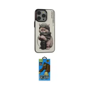 ieg™ iPhone 14 Pro Max Kılıf Siluet Modern Özel Seri - Siyah 18D Cam Ekran Koruyucu