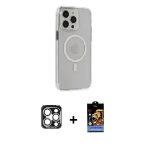 ieg™ iPhone 15 Pro Max Kılıf Kıvılcım Asil Özel Seri - Siyah Buffer Hayalet Cam Ekran Koruyucu + PVD Metal Kamera Lens - GS