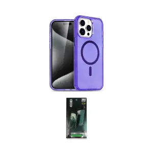 ieg™ iPhone 15 Pro Max Kılıf Nova Asil Prime - Şeffaf 360 Full Body Arka Koruyucu