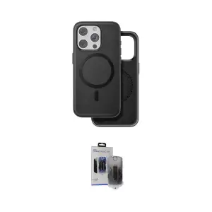 ieg™ iPhone 15 Pro Max Kılıf Pusula Işık Koleksiyonu - Siyah Vanessa Magic Hayalet Cam