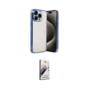 ieg™ iPhone 15 Pro Max Kılıf Vadi Minimal - Siyah Bilvis 3D Mat Cam Ekran Koruyucu