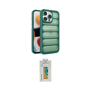 ieg™ iPhone 15 Pro Max Kılıf Yadigar Doku Özel Seri - Siyah Polymer Nano Ekran Koruyucu