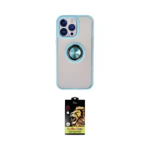 ieg™ iPhone 15 Pro Max Kılıf Yörünge Çizgi - Siyah Buffer Cam Ekran Koruyucu