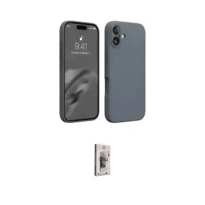 ieg™ iPhone 16 Plus Kılıf Ahenk Serisi - Siyah Bilvis 3D Cam Ekran Koruyucu
