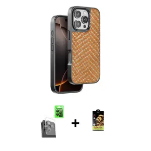 ieg™ iPhone 16 Pro Kılıf Vadi Özel Seri - Siyah Buffer Cam Ekran Koruyucu + Raze Metal Kamera Lens - SH