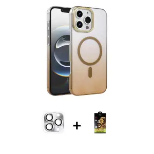 ieg™ iPhone 16 Pro Max Kılıf Ahenk Doku Özel Seri - Siyah Buffer Cam Ekran Koruyucu + Pers Alüminyum Kamera Lens - GS