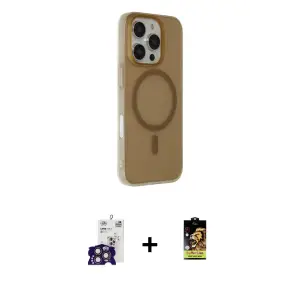 ieg™ iPhone 16 Pro Max Kılıf Çekirdek Modern Prime - Siyah Buffer Cam Ekran Koruyucu + Bilvis Titan Kamera Lens - TMGI