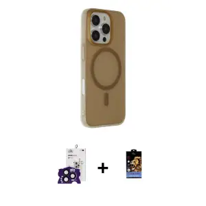 ieg™ iPhone 16 Pro Max Kılıf Çekirdek Modern Prime - Siyah Buffer Hayalet Cam Ekran Koruyucu + Bilvis Titan Kamera Lens - SH