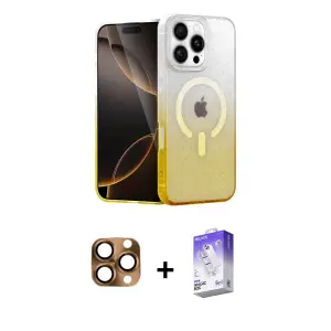 ieg™ iPhone 16 Pro Max Kılıf Eksen Minimal Özel Seri - Siyah Bilvis 5in1 3D Magic Cam Ekran Koruyucu + Pers Alüminyum Kamera Lens - CLTM