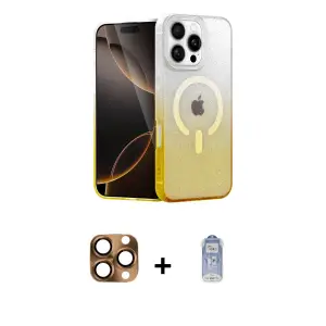 ieg™ iPhone 16 Pro Max Kılıf Eksen Minimal Özel Seri - Siyah Joko Magic 5D Cam + Pers Alüminyum Kamera Lens - CLTM