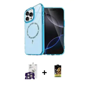 ieg™ iPhone 16 Pro Max Kılıf Kıvılcım Form Prime - Siyah Buffer Cam Ekran Koruyucu + Bilvis Titan Kamera Lens - GS