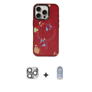 ieg™ iPhone 16 Pro Max Kılıf Kozmos Doku - Siyah Joko Magic 5D Cam + Pers Alüminyum Kamera Lens - GI