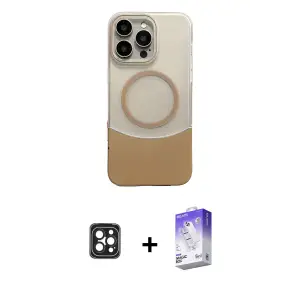 ieg™ iPhone 16 Pro Max Kılıf Kozmos Form Özel Seri - Siyah Bilvis 5in1 3D Magic Cam Ekran Koruyucu + PVD Metal Kamera Lens - SH