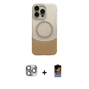 ieg™ iPhone 16 Pro Max Kılıf Kozmos Form Özel Seri - Siyah Buffer Hayalet Cam Ekran Koruyucu + Pers Alüminyum Kamera Lens - GI
