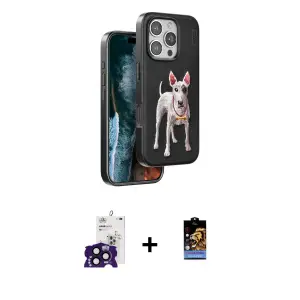 ieg™ iPhone 16 Pro Max Kılıf Nova Form Koleksiyonu - Siyah Buffer Hayalet Cam Ekran Koruyucu + Bilvis Titan Kamera Lens - SH