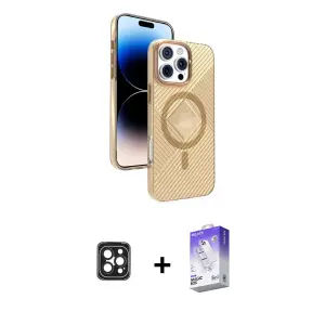 ieg™ iPhone 16 Pro Max Kılıf Nova Modern Prime - Siyah Bilvis 5in1 3D Magic Cam Ekran Koruyucu + PVD Metal Kamera Lens - SH