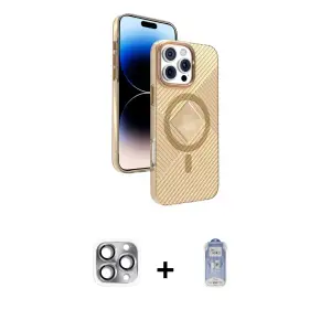 ieg™ iPhone 16 Pro Max Kılıf Nova Modern Prime - Siyah Joko Magic 5D Cam + Pers Alüminyum Kamera Lens - GI
