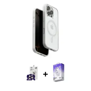 ieg™ iPhone 16 Pro Max Kılıf Pusula Form Serisi - Siyah Bilvis 5in1 3D Magic Cam Ekran Koruyucu + Bilvis Titan Kamera Lens - TMGI