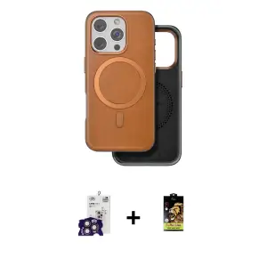 ieg™ iPhone 16 Pro Max Kılıf Pusula Işık Koleksiyonu - Siyah Buffer Cam Ekran Koruyucu + Bilvis Titan Kamera Lens - TMGI