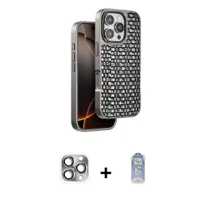 ieg™ iPhone 16 Pro Max Kılıf Siluet Form Serisi - Siyah Joko Magic 5D Cam + Pers Alüminyum Kamera Lens - GI