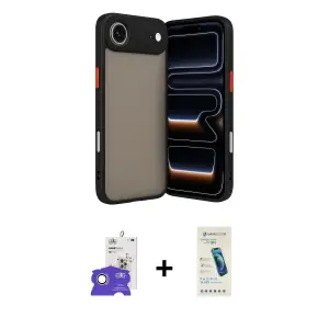 ieg™ iPhone 17 Air Kılıf Ahenk Çizgi Serisi - Şeffaf Pasifik Cam Ekran Koruyucu + Bilvis Titan Kamera Lens - GS
