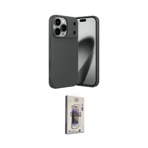 ieg™ iPhone 17 Pro Max Kılıf Eksen Form Prime - Siyah Bilvis 3D Cam Ekran Koruyucu