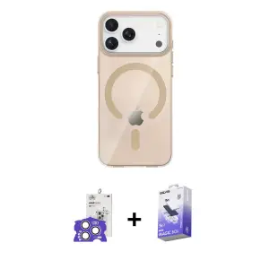 ieg™ iPhone 17 Pro Max Kılıf Pusula Form Özel Seri - Siyah Bilvis 5in1 5D Magic Hayalet Cam Ekran Koruyucu + Bilvis Titan Kamera Lens - GS