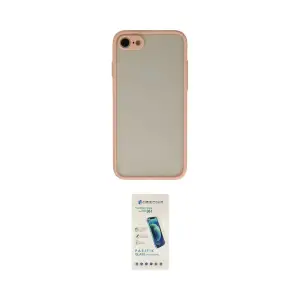 ieg™ iPhone 7 Kılıf Ahenk Çizgi Serisi - Şeffaf Pasifik Cam Ekran Koruyucu