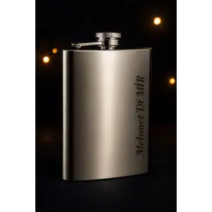 Kişiye Özel Paslanmaz Çelik Cep Matarası – 9 oz Retro & Klasik Erkek Hediye