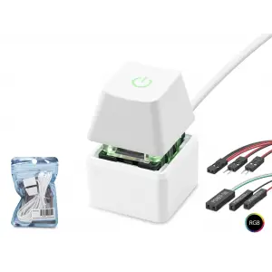 Masaüstü Bilgisayar Rgb Power Tuşu On/Off Switch Beyaz ND2810