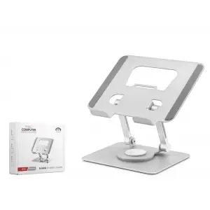 Metal 360 Derece Dönebilen Kompakt Tablet Ve Laptop Standi - Silver HDX8020