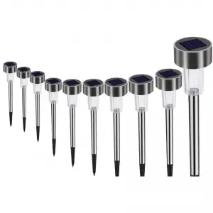 Metal Gövdeli Solar Bahçe Lambası 10 lu Paket