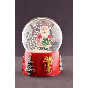 Noel Baba 2023  Merry Christmas Tasarımlı 9 cm Orta Boy Işıklı Kar Küresi 1B