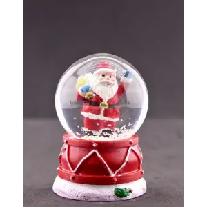 Noel Baba Hediye Torbası Mini Boy Işıklı Yılbaşı Kar Küresi 6.5 cm 4-5 A