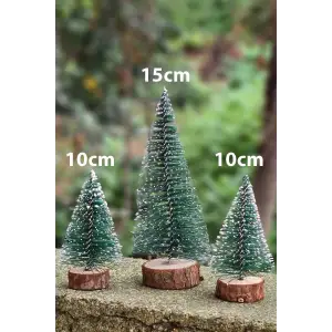 Noel Yılbaşı Ağacı 3 lü Mini Masa Üstü Yılbaşı Ağacı Seti 3 Ad