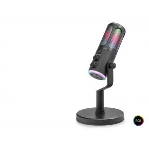 Profesyonel Gaming Rgb Mikrofon Dsp Gürültü Engelleme Reverb Echo Destekli Type-C - Siyah SU8