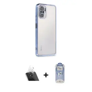 ieg™ Redmi Note 10 Kılıf Vadi Minimal - Şeffaf Joko Magic 5D Cam + Kamera Lens Koruma Cam - SF