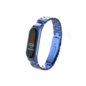 ieg™  Xiaomi Mi Band 4 Metal Baklalı Kordon - Mavi
