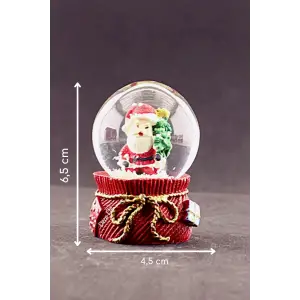 Yılbaşı 2023 Noel Baba ve Çam Ağacı Mini Boy Kar Küresi 6,5 cm
