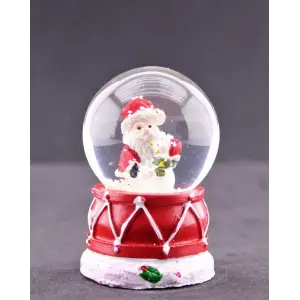 Yılbaşı Temalı Noel Baba  Kar Küresi – Yılbaşı Hediyesi LED Işıklı Hediyelik 6,5 cm