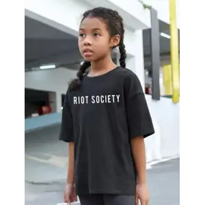 iegiyim™ Çocuk Unisex Baskılı T-Shirt - Siyah