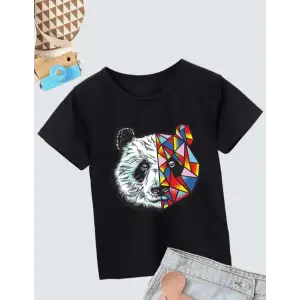 iegiyim™ Unisex Çocuk Baskılı T-Shirt - Siyah
