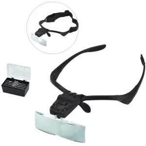 Işıklı Gözlük Büyüteç  5 Farklı Lens 9892B