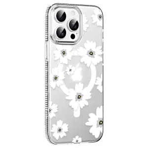 Joko Apple İphone 15 Pro Floral Magsafe Kapak - Beyaz